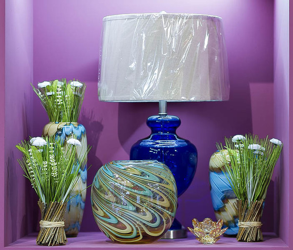 Ваза стеклянная (цветная)