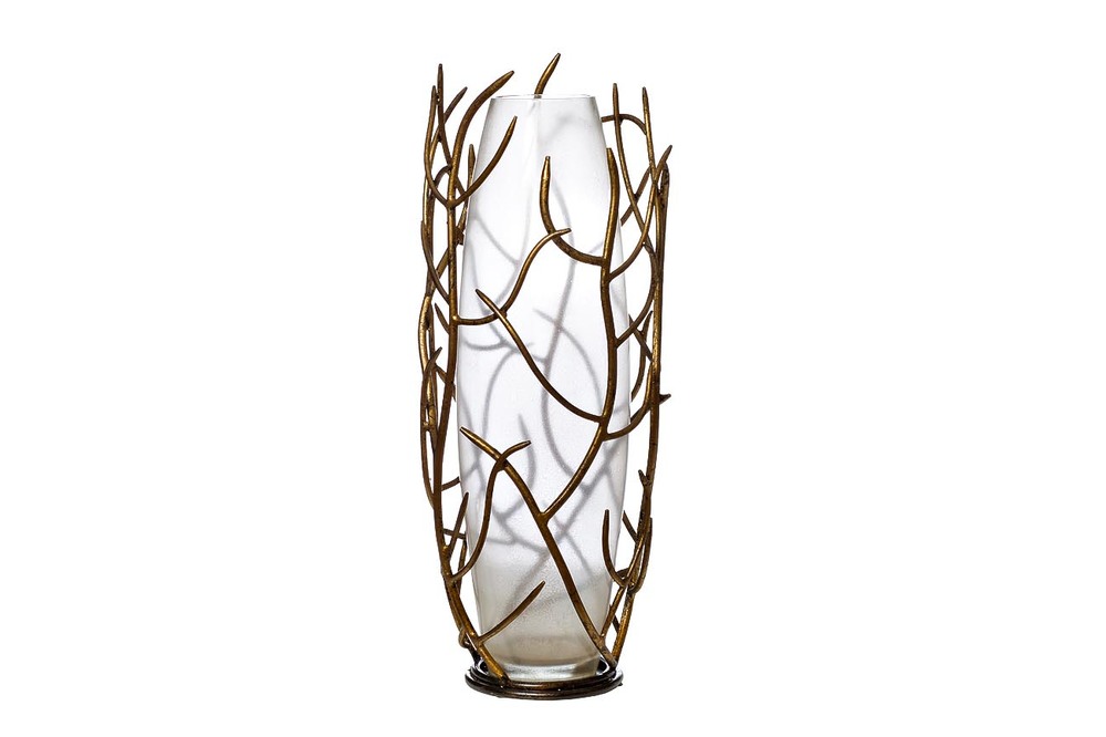 Ваза стеклянная в ветках