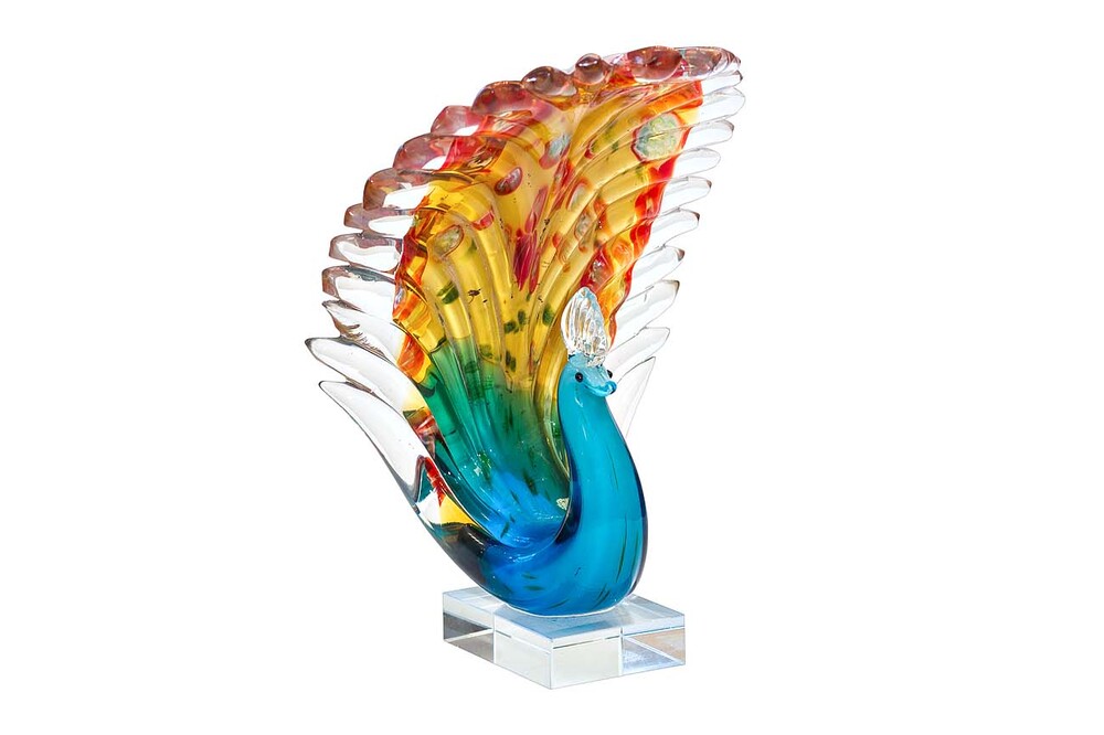 Статуэтка "Павлин" янтарная