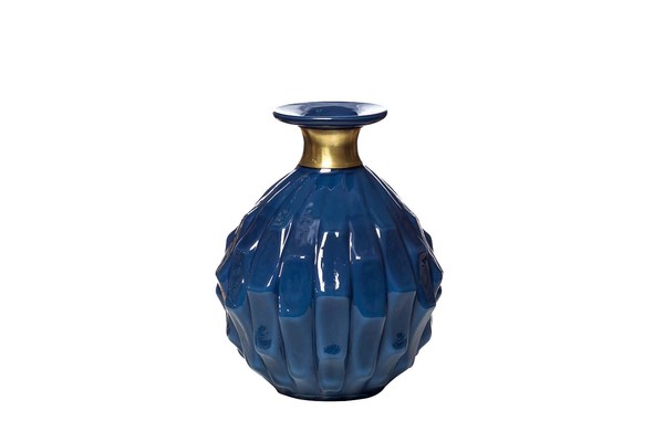 Ваза стеклянная темно-синяя