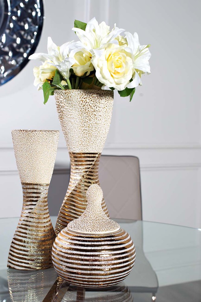 Ваза керамическая золотистая